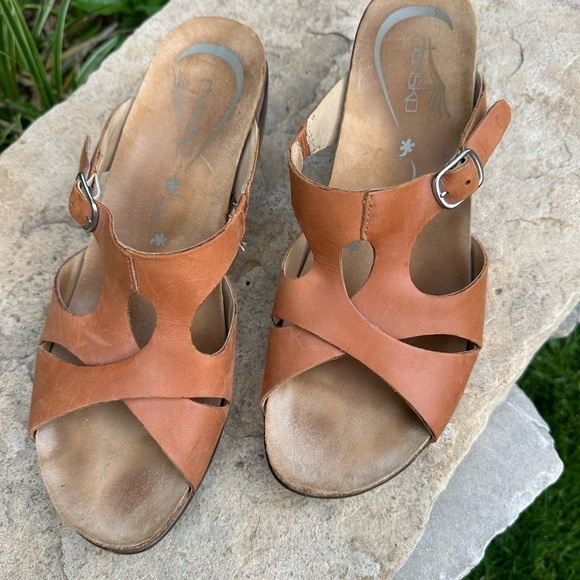 Dansko Cai Full Grain Leather Amber Sandals Adjustable Buckle 41 US 10.5-11 - Picture 3 of 10